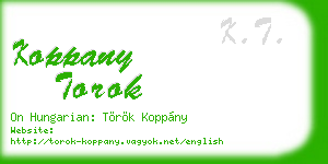 koppany torok business card