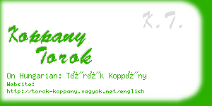 koppany torok business card